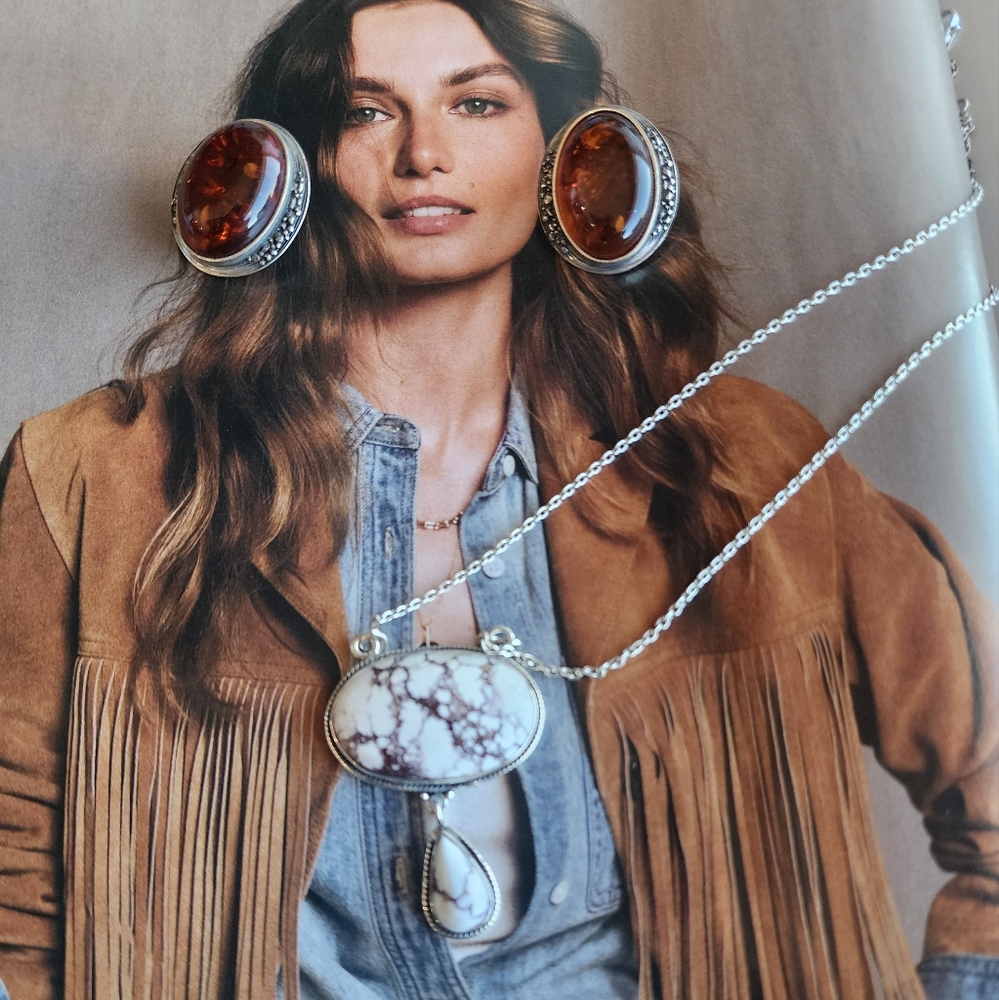 Authentic Amber Post Earrings (Sterling Silver)